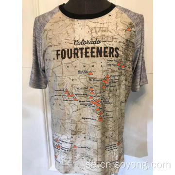 Colorado Map-tryckta Raglan-ärm T-shirts